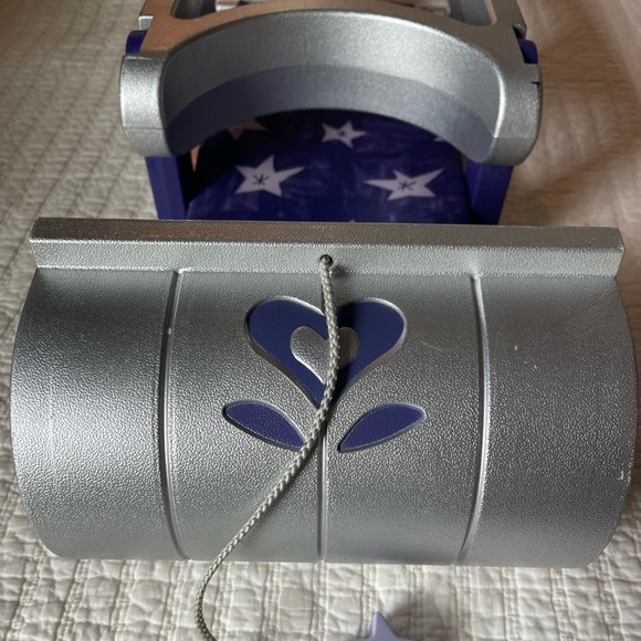 American Girl/Bitty Baby Toboggan, Silver/Purple Sled for 2, Retired - Picture 2 of 8